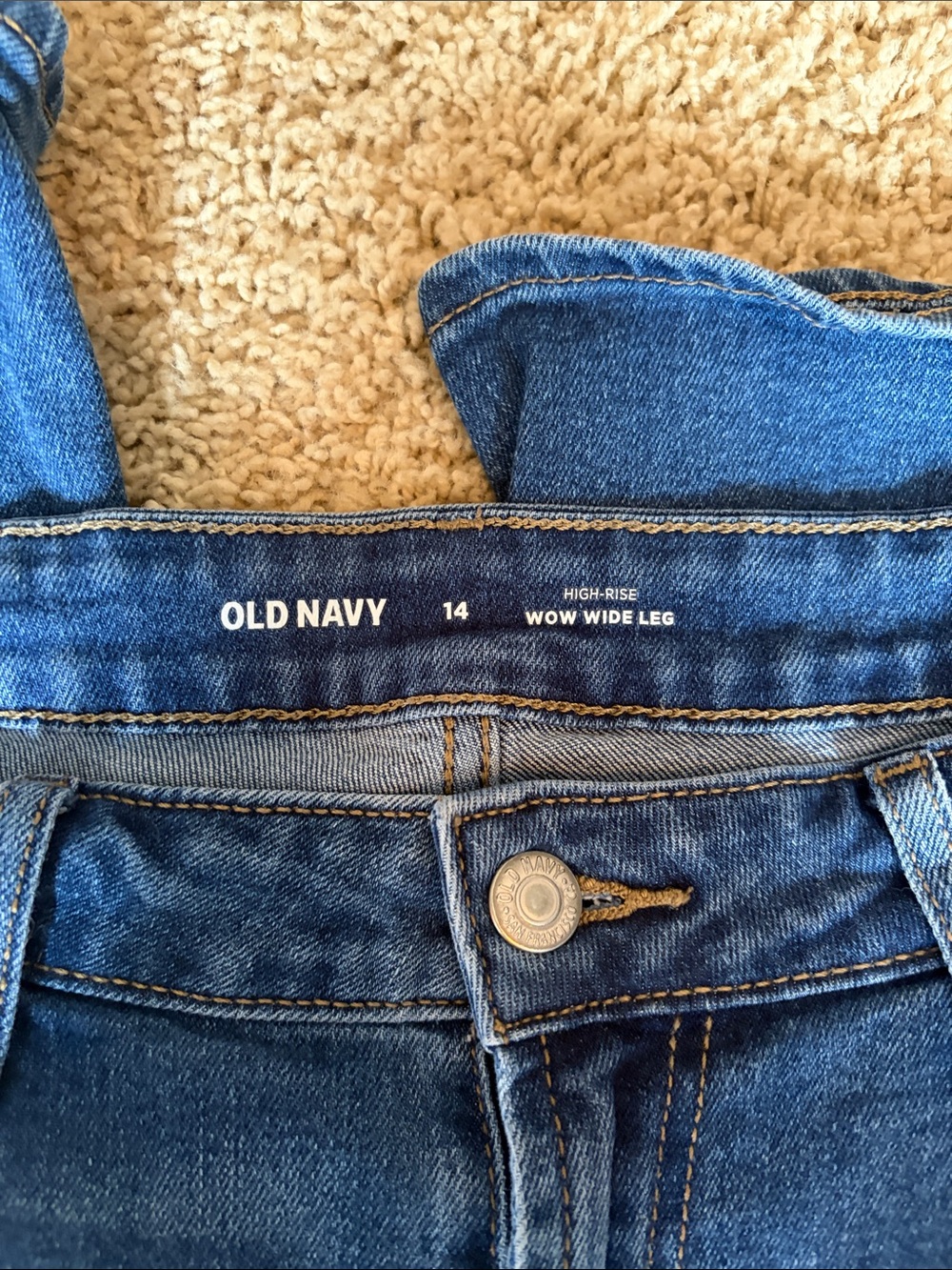 Old Navy Blue Flare Wide Leg Jeans - Picture 2 of 3